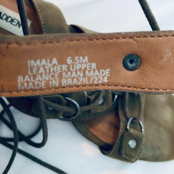 Steve Madden Olive Green Gladiator Sandals - Picture 6 of 7